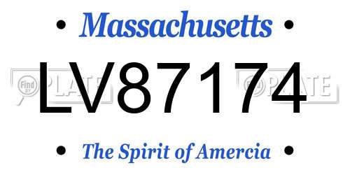 LV87174 Massachusetts License Plate