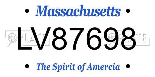 LV87698 Massachusetts License Plate