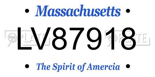 LV87918 Massachusetts License Plate