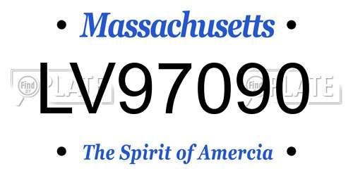 LV97090 Massachusetts License Plate