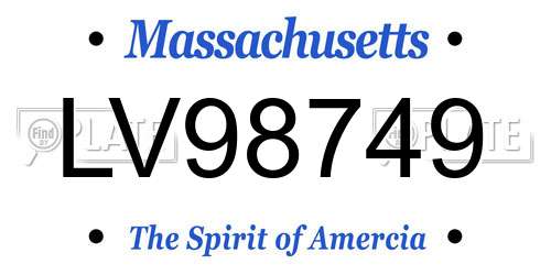 LV98749 Massachusetts License Plate
