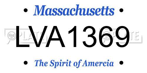 LVA1369 Massachusetts License Plate