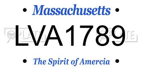 LVA1789 Massachusetts License Plate