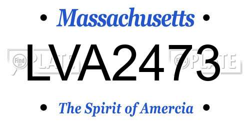 LVA2473 Massachusetts License Plate