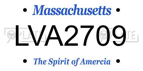 LVA2709 Massachusetts License Plate