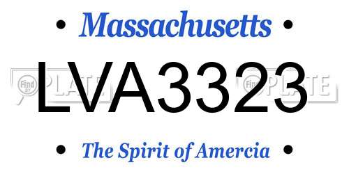 LVA3323 Massachusetts License Plate