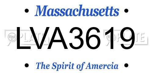 LVA3619 Massachusetts License Plate