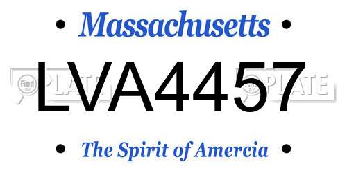 LVA4457 Massachusetts License Plate