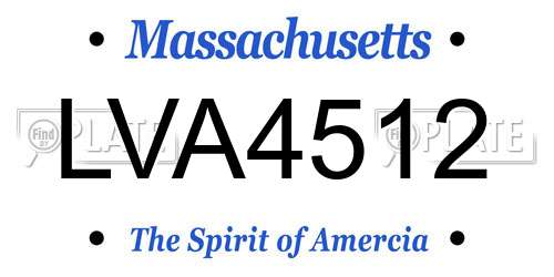 LVA4512 Massachusetts License Plate
