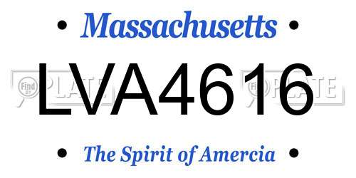 LVA4616 Massachusetts License Plate