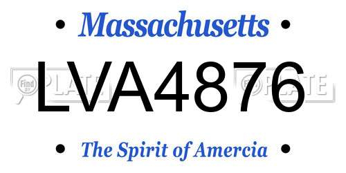 LVA4876 Massachusetts License Plate