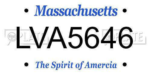 LVA5646 Massachusetts License Plate