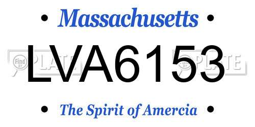 LVA6153 Massachusetts License Plate