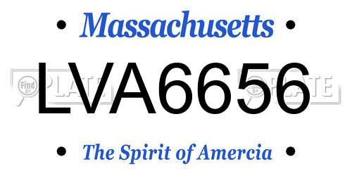 LVA6656 Massachusetts License Plate