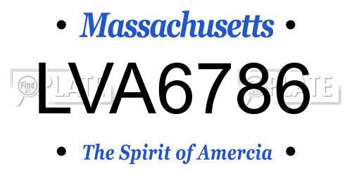 LVA6786 Massachusetts License Plate