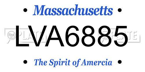 LVA6885 Massachusetts License Plate