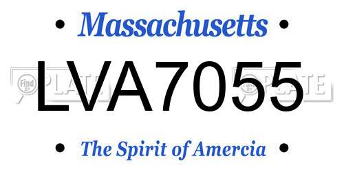 LVA7055 Massachusetts License Plate