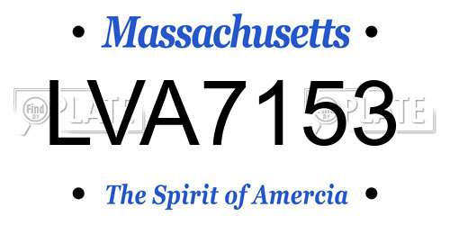 LVA7153 Massachusetts License Plate