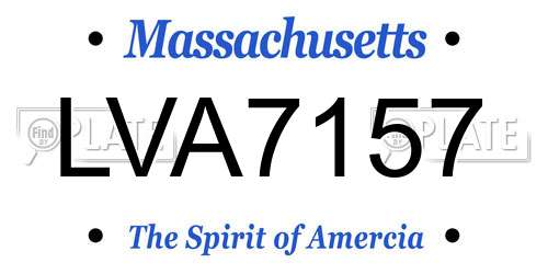 LVA7157 Massachusetts License Plate