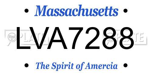 LVA7288 Massachusetts License Plate