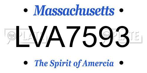 LVA7593 Massachusetts License Plate