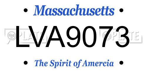 LVA9073 Massachusetts License Plate