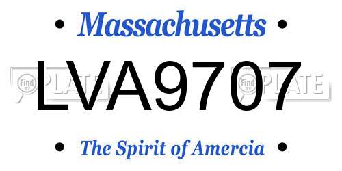 LVA9707 Massachusetts License Plate