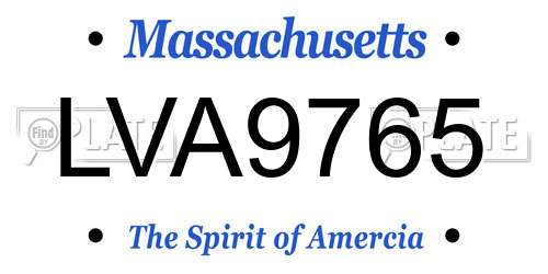 LVA9765 Massachusetts License Plate