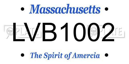 LVB1002 Massachusetts License Plate