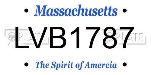 LVB1787 Massachusetts License Plate