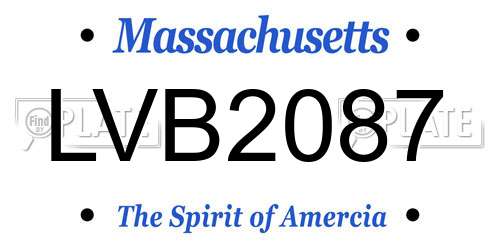 LVB2087 Massachusetts License Plate