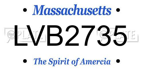 LVB2735 Massachusetts License Plate