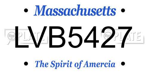 LVB5427 Massachusetts License Plate