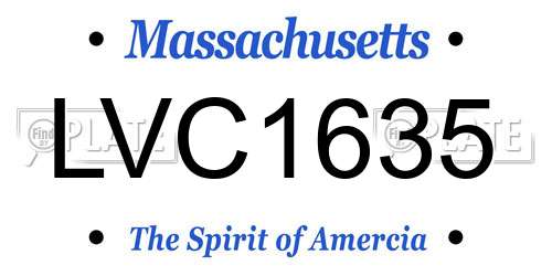 LVC1635 Massachusetts License Plate