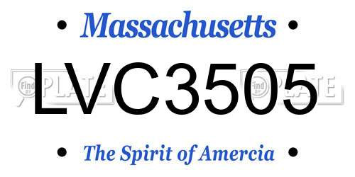 LVC3505 Massachusetts License Plate