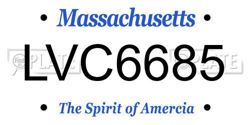 LVC6685 Massachusetts License Plate