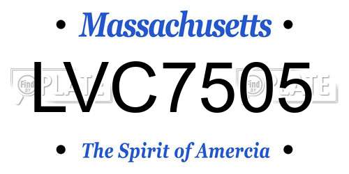 LVC7505 Massachusetts License Plate