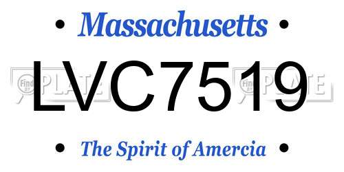 LVC7519 Massachusetts License Plate