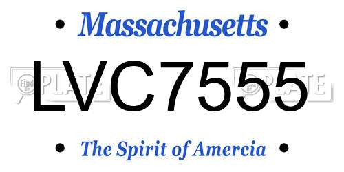 LVC7555 Massachusetts License Plate