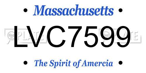 LVC7599 Massachusetts License Plate