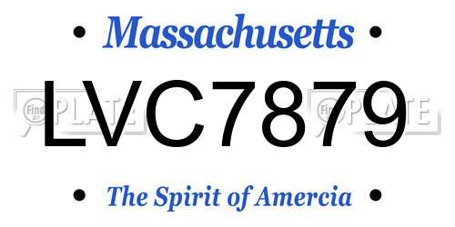LVC7879 Massachusetts License Plate