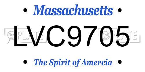 LVC9705 Massachusetts License Plate