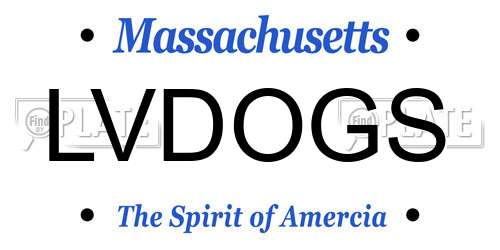 LVDOGS Massachusetts License Plate