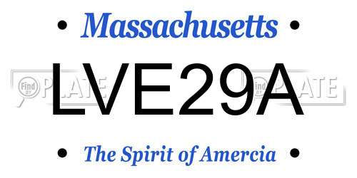 LVE29A Massachusetts License Plate