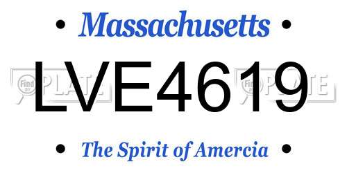 LVE4619 Massachusetts License Plate