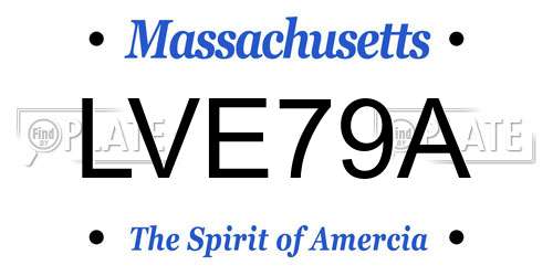 LVE79A Massachusetts License Plate