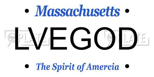 LVEGOD Massachusetts License Plate