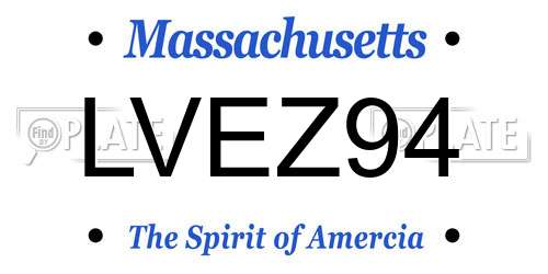 LVEZ94 Massachusetts License Plate