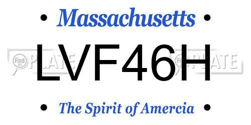 LVF46H Massachusetts License Plate