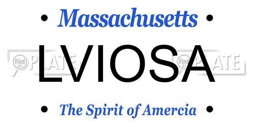 LVIOSA Massachusetts License Plate